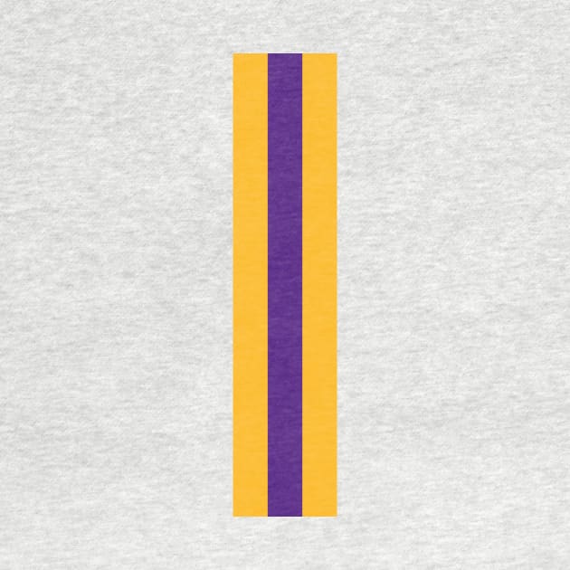 Retro American Basketball Stripes LA, White, Yellow, Purple by Culture-Factory